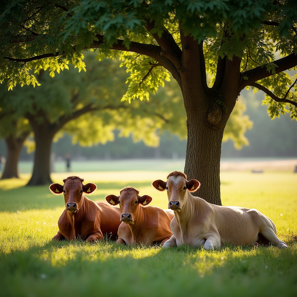 Vacas pastando bajo la sombra parcial de árboles en un sistema silvopastoril de la Mesopotamia